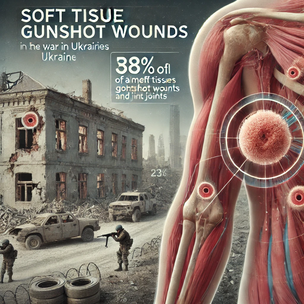 Graphic illustrating gunshot wounds in conflict zones